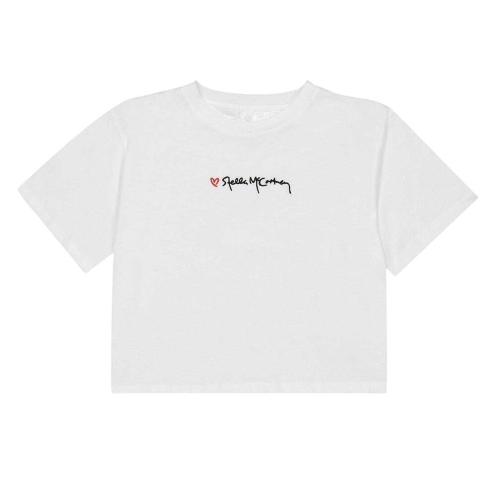 Stella McCartney Girls Logo Crop Top / White